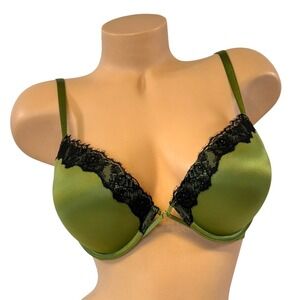 Victoria's Secret 36C Bombshell Add-2-Cups Push-up Plunge Bra Green Underwire